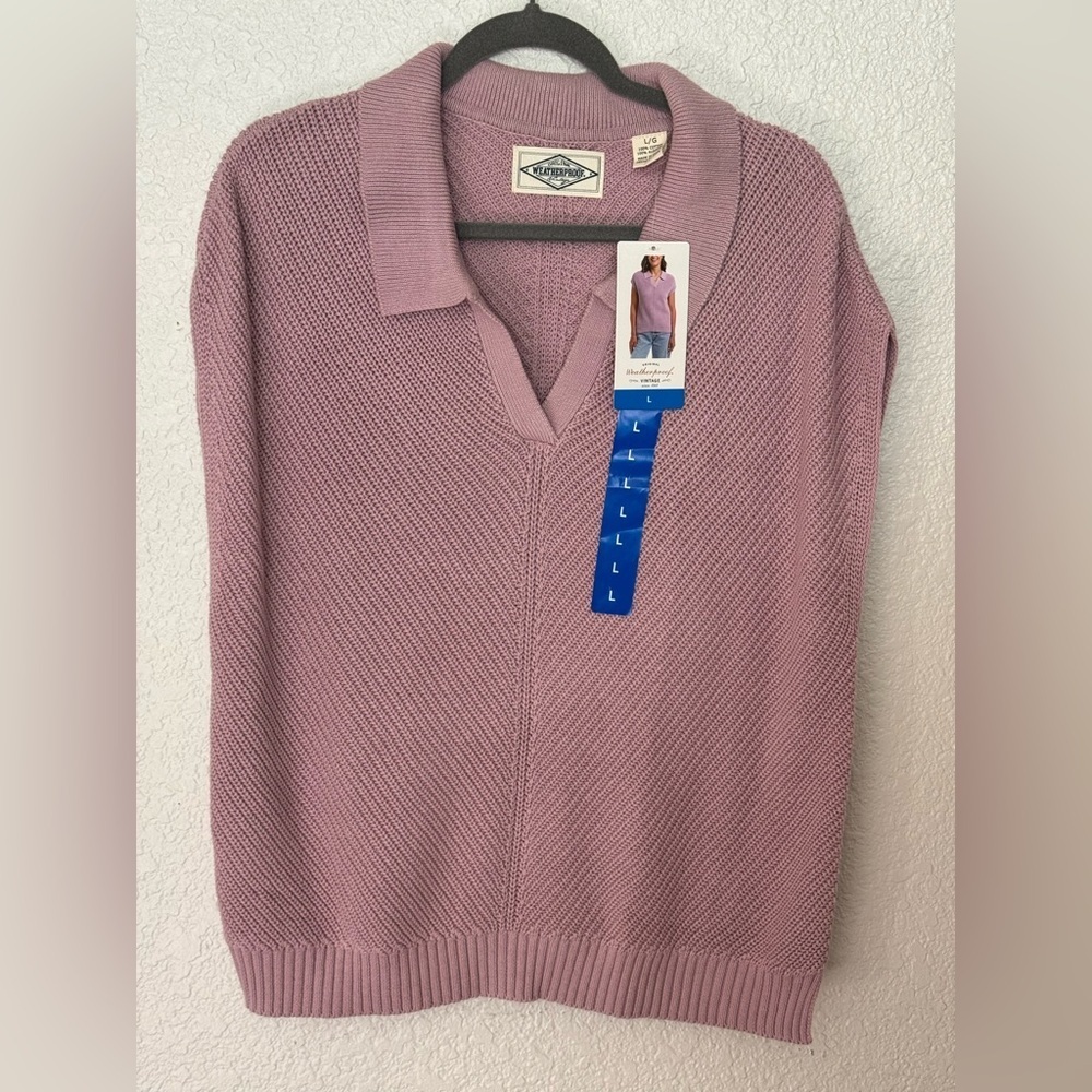 Weatherproof Vintage Women's Cotton Cap Sleeve Sweater size Large - NWT